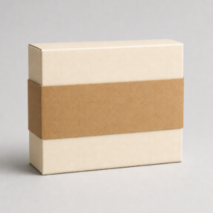 bellyband-box packaging Cream Box with Kraft Bellyband