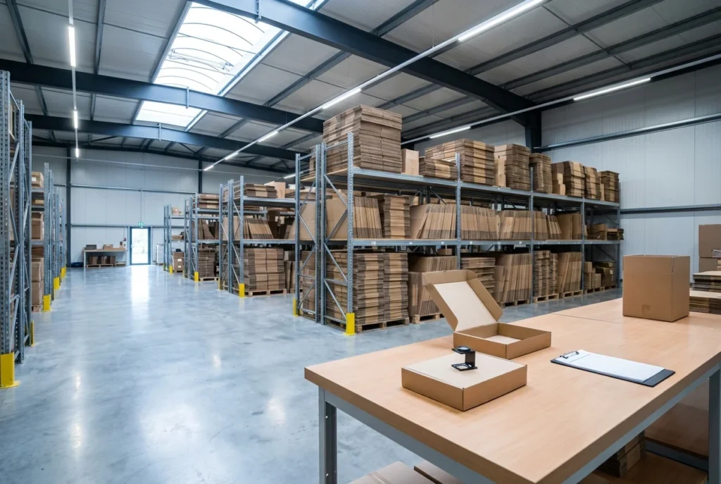 Clean modern packaging warehouse